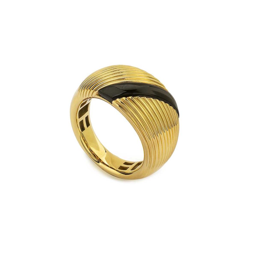 Anillos Joyeria | Anillo Dur N En Oro Amarillo Y Onix